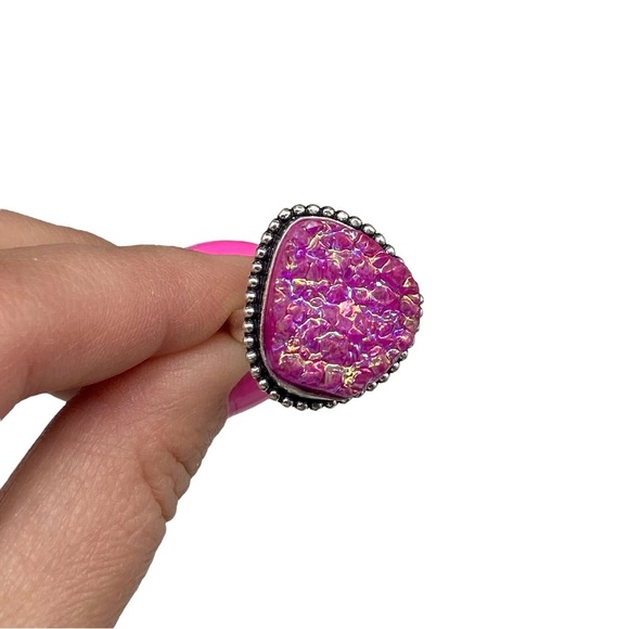 Pink Druzy Ring - Picture 4 of 6